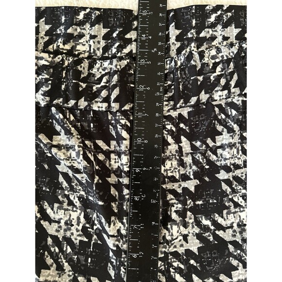 NY Collection Wide Leg Stretch Pants Houndstooth Print Wide Waistband Size XL - Picture 5 of 7